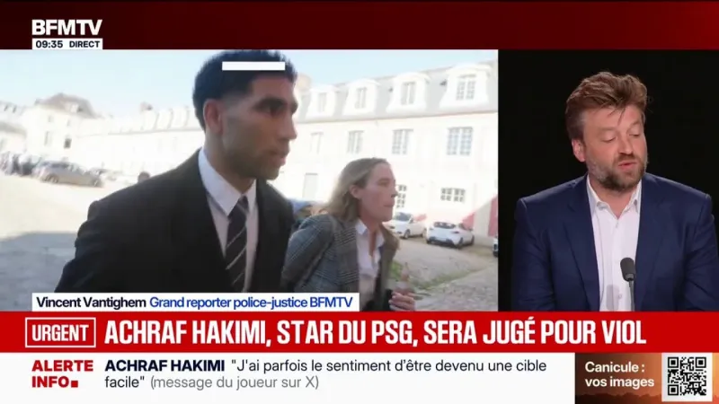 Achraf Hakimi renvoyé en procès pour viol après appel