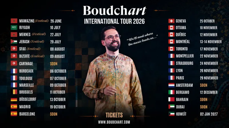 Amine Boudchart : de Mawazine à Jerash 2026