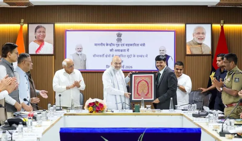 Amit Shah Chairs Security Meeting in Bhuj, Gujarat