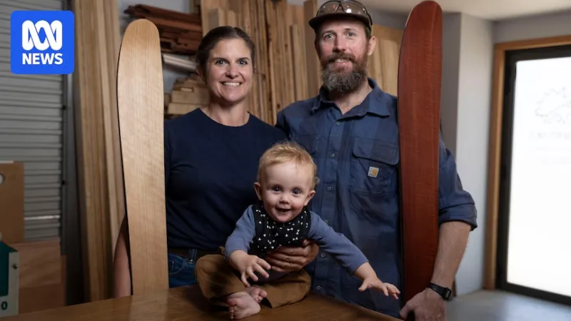 Un couple australien fabrique des skis en bois local