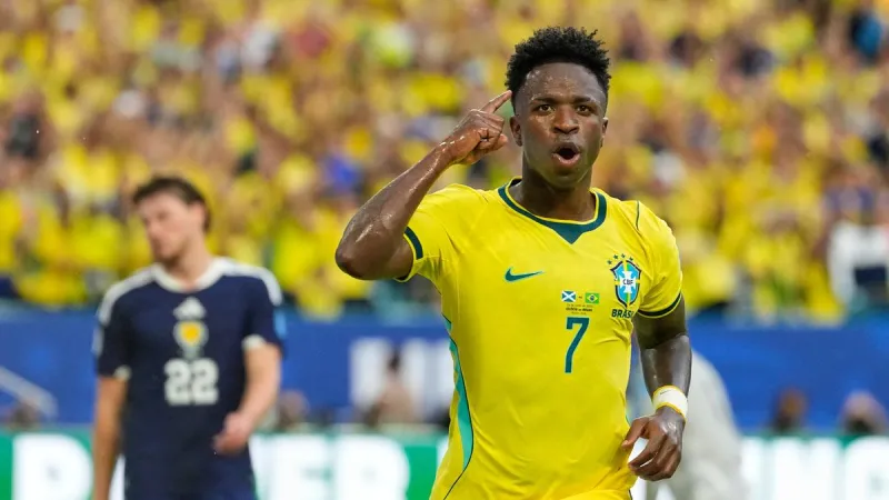 Brazil beats Scotland 3-0; Vinicius Jr scores twice