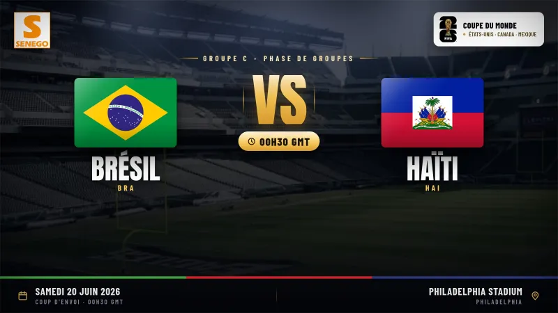 Brésil vs Haïti : Match du Groupe C de la Coupe du Monde 2026 en Direct