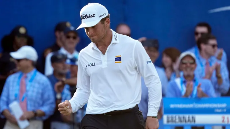 Brennan wins Wyndham Championship with birdie binge