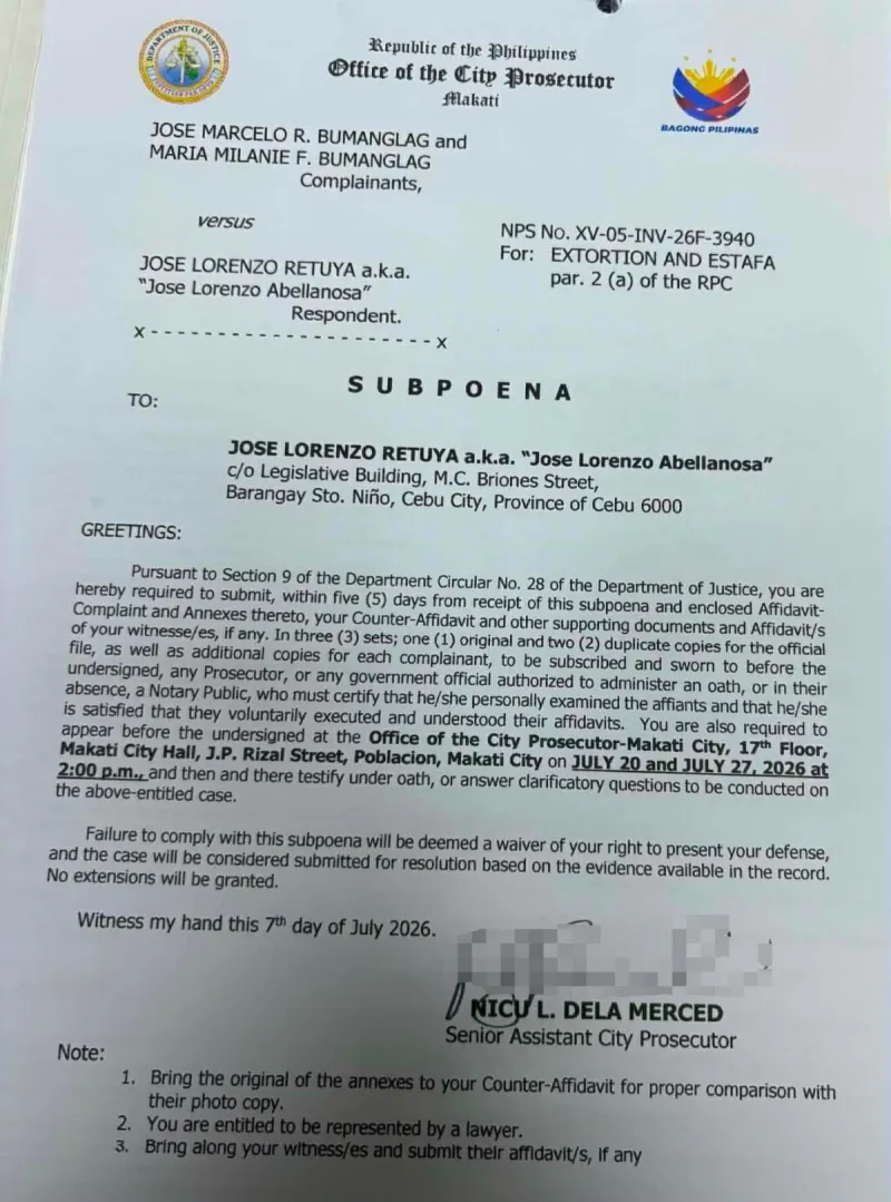Cebu City councilor faces estafa, extortion raps