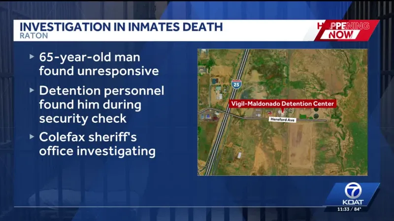 Colfax County Sheriff's Office Investigates Inmate Death