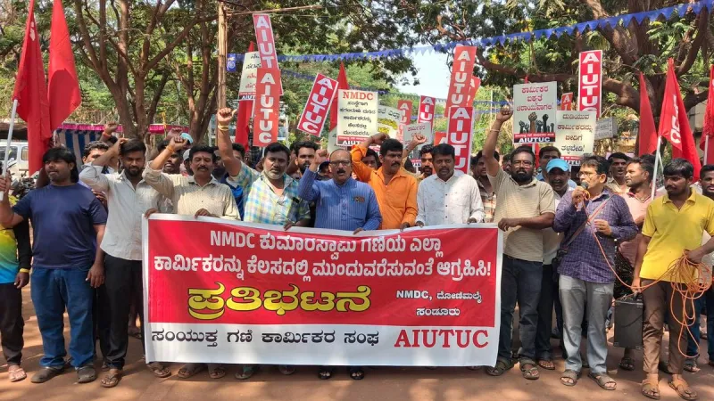 Contract workers protest at NMDC mines over job security