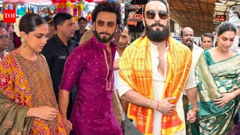 Deepika Padukone, Ranveer Singh Visit Temple