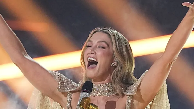 Delta Goodrem performs at Eurovision 2026 grand final