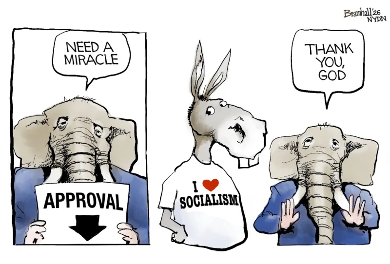 Editorial Cartoon: Saved by Democratic Socialists