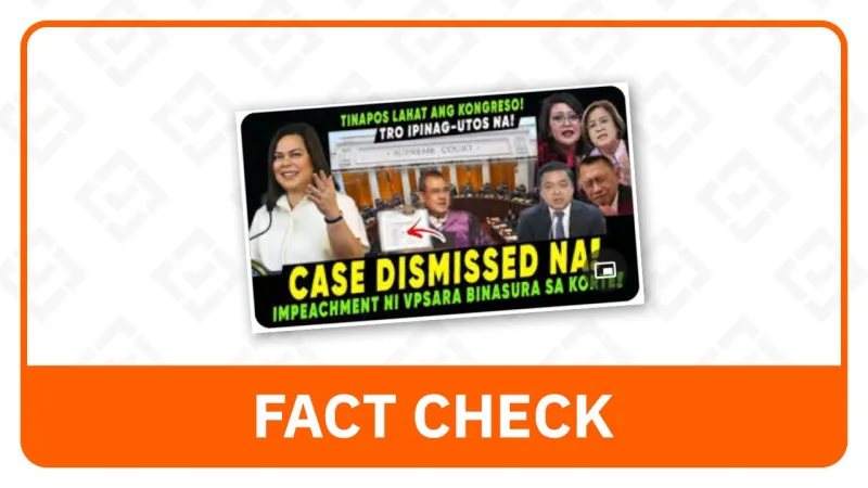 Fact Check: SC Did Not Dismiss Duterte Impeachment