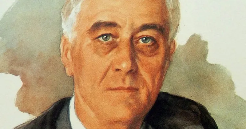 La mort de Roosevelt pendant son portrait