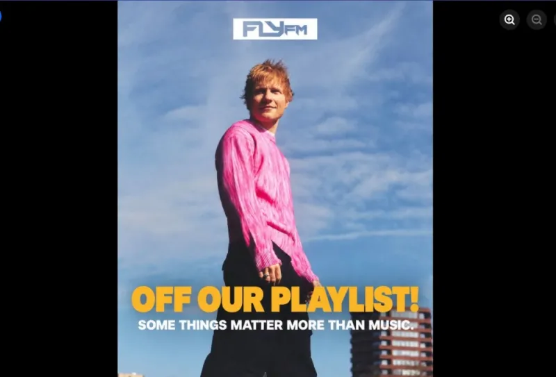 Fly FM retire Ed Sheeran pour son soutien à la Palestine
