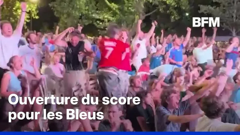 French Fans Celebrate Mbappe Goal vs Morocco in 2022 World Cup