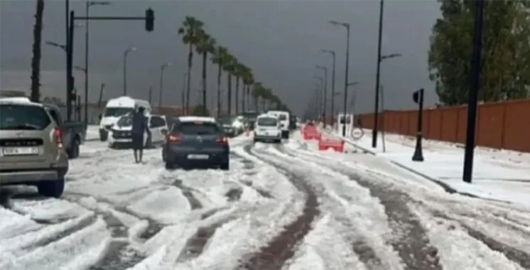 Hailstorm blankets Marrakech streets after severe spring storms