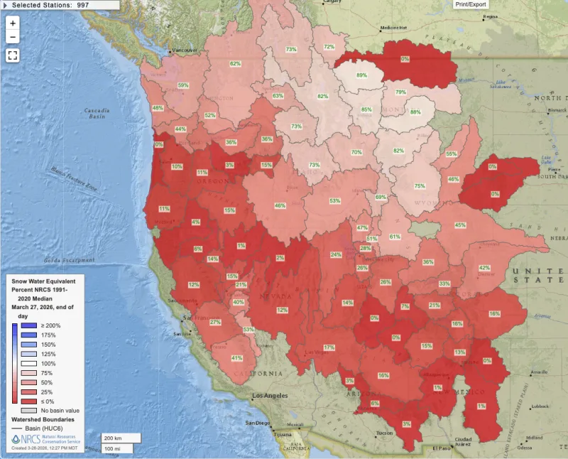 Historic March 2026 heatwave breaks records across U.S. Southwest