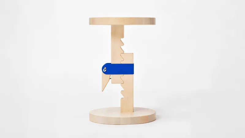IKEA PS 2026 Stool: Height-Adjustable with Wooden Teeth