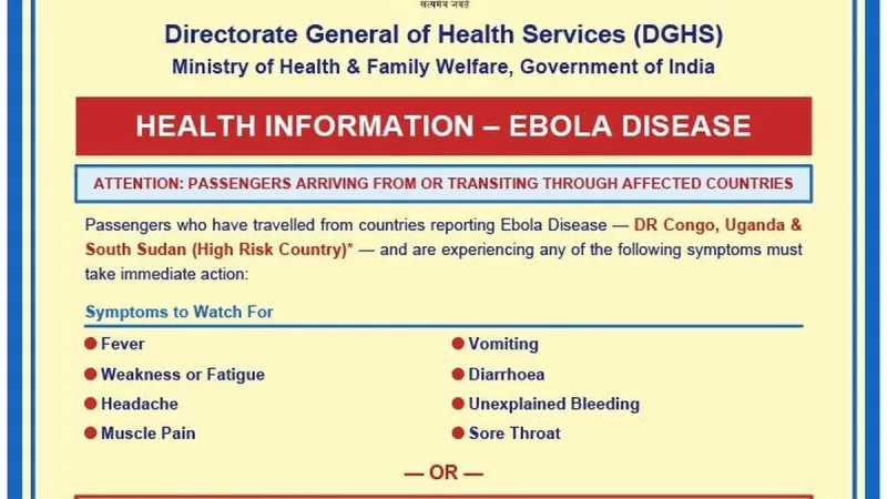 India Issues Ebola Advisory for Travelers from High-Risk African Nations