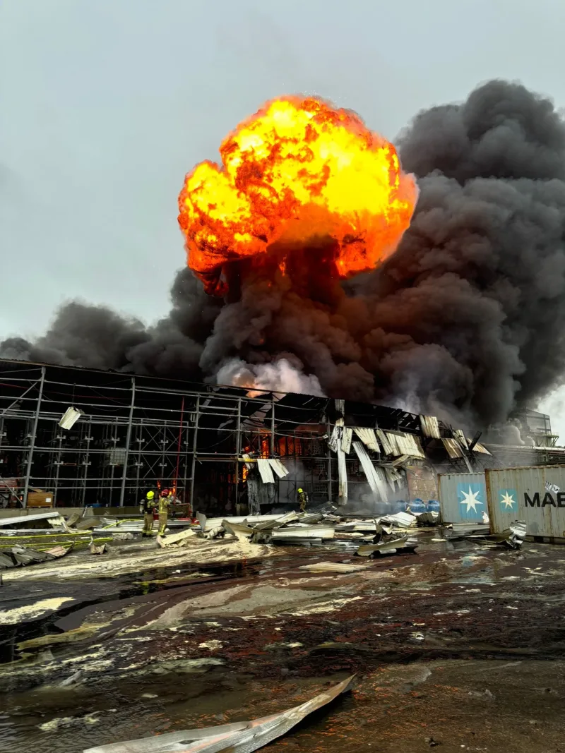 Iranian missile fragment hits Israeli chemical plant, sparks fire