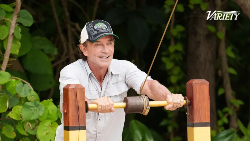 Jeff Probst Competes in Survivor 50 Immunity Challenge