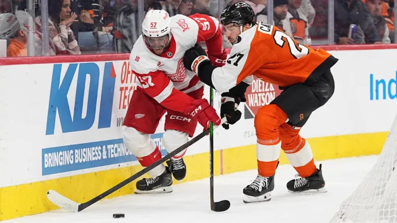 Kane's goal helps Red Wings defeat Flyers in playoff chase