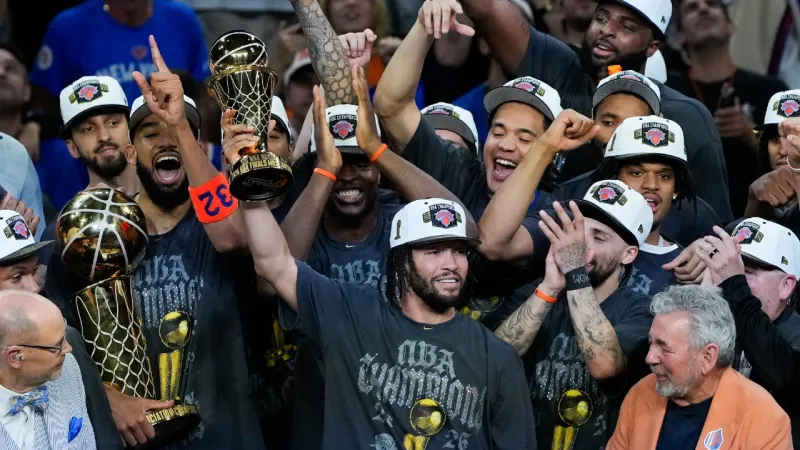 Knicks Visit Fallon After NBA Title Win