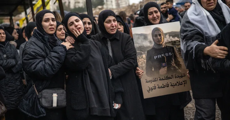 Lebanon Buries Journalists Killed in Israeli Strike