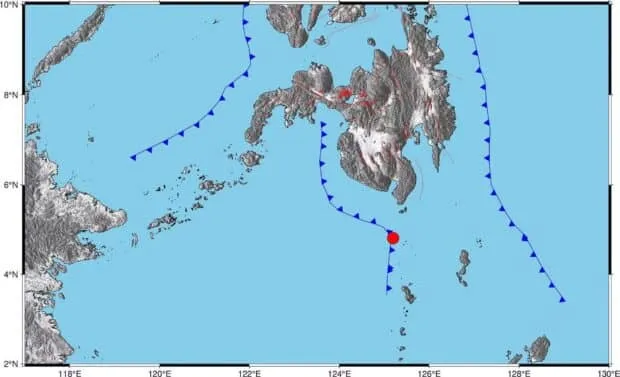 Séisme de magnitude 5,3 frappe la côte de Sarangani