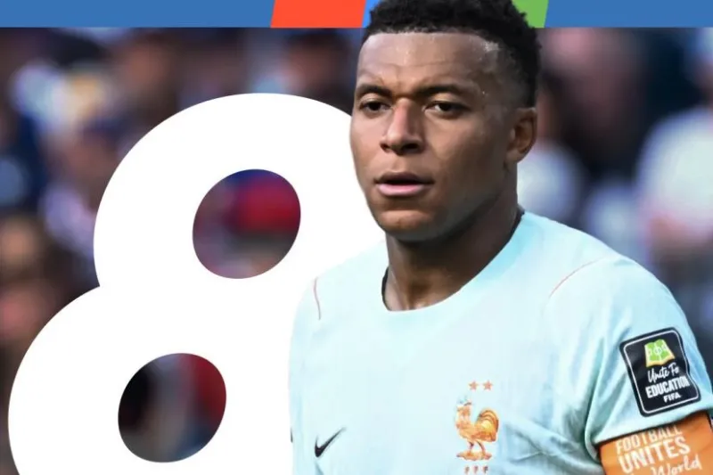 Mbappé ties Messi with 8th World Cup goal