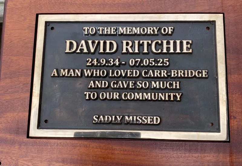 Memorial plaque unveiled for Carrbridge hero David Ritchie