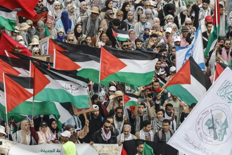 Moroccan Protesters Rally in Support of Palestinians
