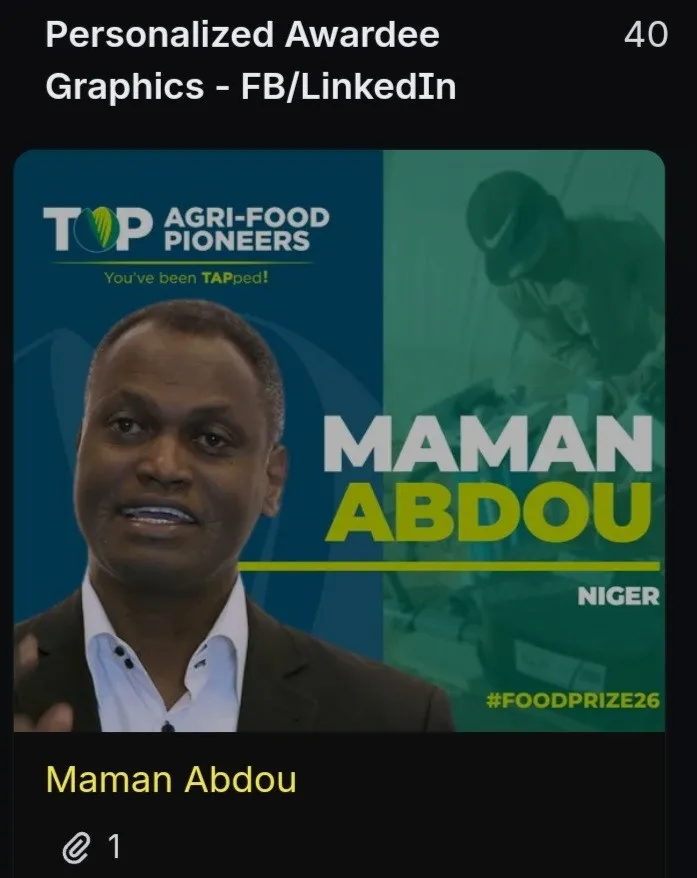 Le Nigérien Abdou Maman Kané remporte le Prix mondial de l'alimentation 2026