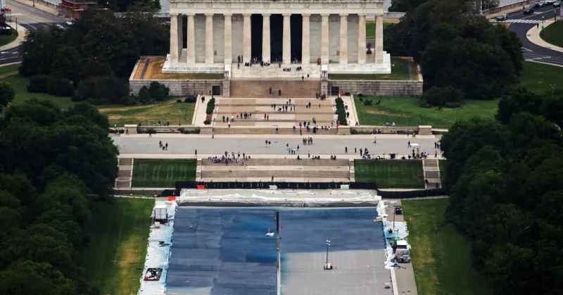 No Evidence Trump Ordered Reflecting Pool Dyed Blue