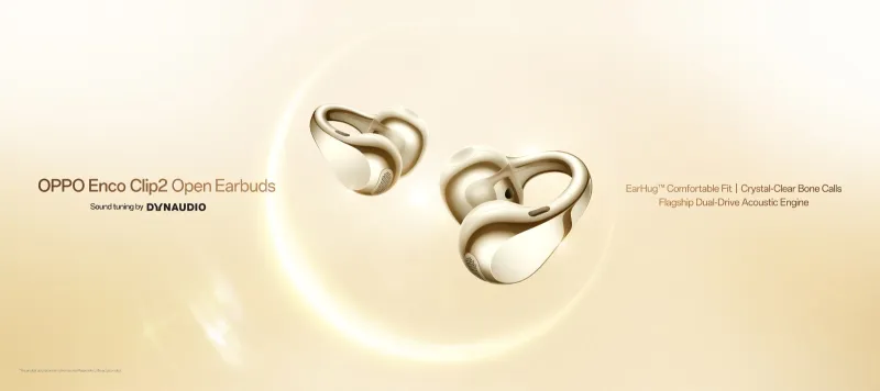 OPPO Enco Clip2 Open Earbuds Launch with AI and Dynaudio Tuning
