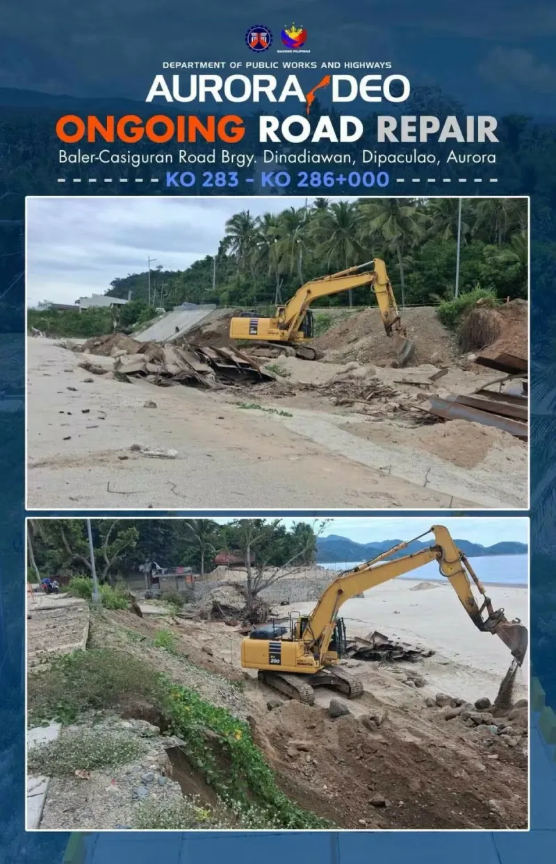 Pampanga, Aurora Road Repairs Continue After Rains