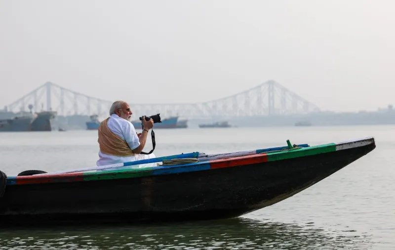 PM Modi takes boat ride on Hooghly River in Kolkata