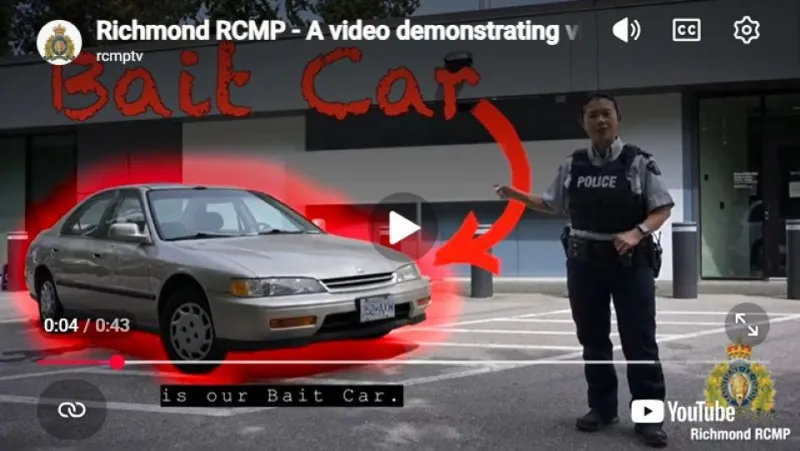 RCMP Bait Car Program Targets Auto Theft