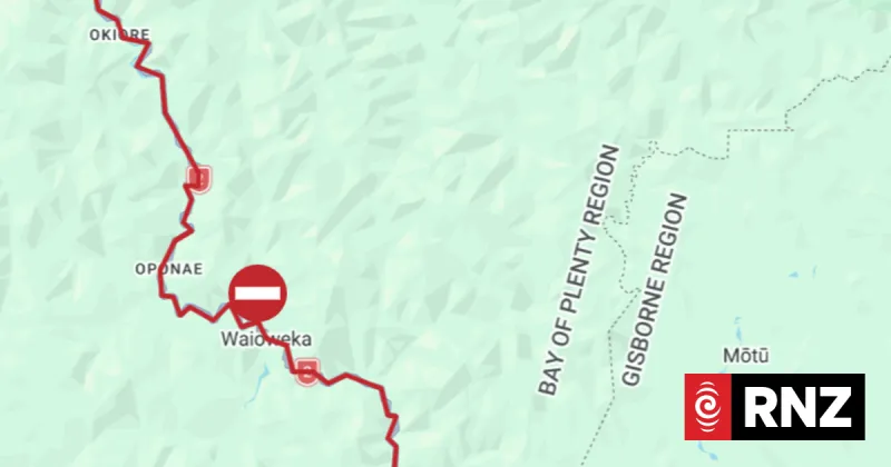 La SH 2 fermée dans la gorge de Waioweka à cause d'un glissement