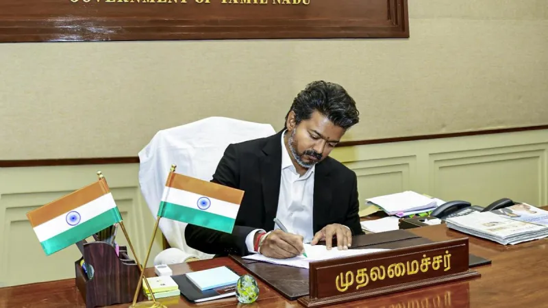 T.N. CM Vijay signs files for free power, women safety, anti-narcotics