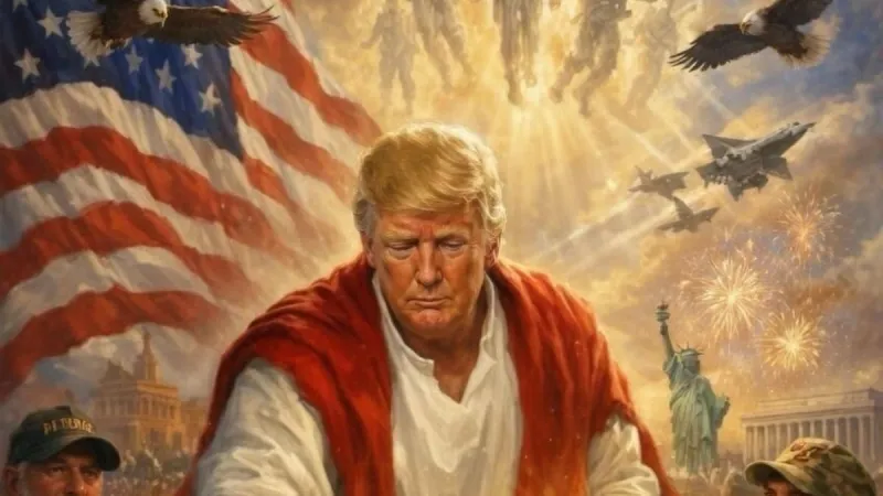 Trump social media post depicting him as Jesus removed