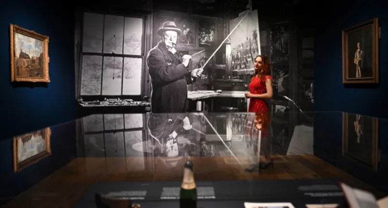 Winston Churchill's Paintings Unveiled in London Retrospective