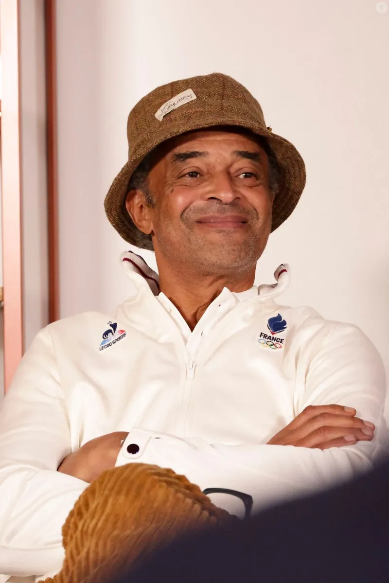 Yannick Noah with Sons Joakim and Joalukas at Parc des Princes Event